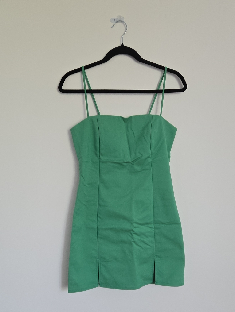 Green Mini Dress With Leg Slits
